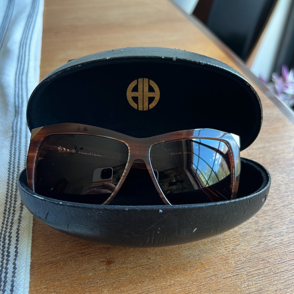 House of Harlow vintage tortoise sunglasses with gold accents